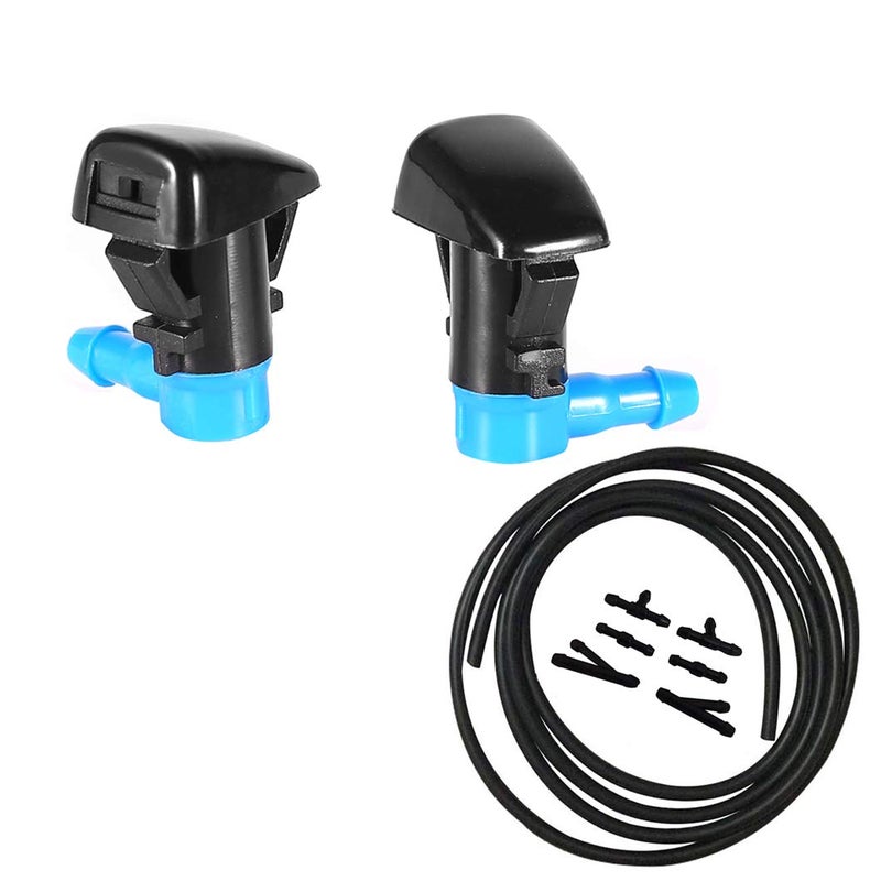 ZHParty Front Windshield Washer Fluid Hose(7Ft Long) with Connector & Hood Nozzle Sprayer kit Replacement Fits for Chrysler Dodge Jeep â€“ Replaces OEM # 68081370AB, 68102968AA, 5182327AA